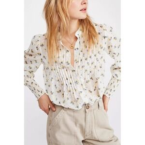Free People Women's Flowers in December Blouse Size S